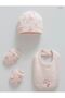 İncibaby 100% Cotton Sweet Cherry Baby Girl Set of 3 (Hat, Bib, Gloves) New Season 2026