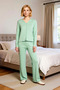 Women's Shirt Collar Standard Sleeve Regular Fit Knitted Pajama Set Functional Durable Sports - 5