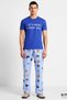 Men's Crew Neck Short Sleeve Regular Fit Single Jersey Animal Print Pajama Set - 3
