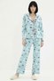 Women's Shirt Collar Long Sleeve Fitted Winter Knitted Pajama Set Functional Comfortable - 2