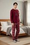 Men's Regular Fit Fleece Pajama Set Home Wear Comfortable Fit Functional Durable Stylish - 5