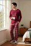 Men's Regular Fit Fleece Pajama Set Home Wear Comfortable Fit Functional Durable Stylish - 3
