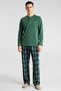 Men's Crew Neck Standard Sleeve Regular Fit Knitted Fleece Pajama Set Stylish - 3