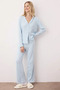 Women's Shirt Collar Standard Sleeve Regular Fit Knitted Pajama Set Functional Durable Sports - 3