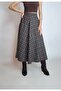 Women's Brown Plaid Four-Piece Flare Skirt Yy101312 - 2