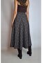 Women's Brown Plaid Four-Piece Flare Skirt Yy101312 - 6