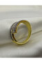 Adjustable Baguette and Row Stone Spiral Steel Ring - Golden Spiral Baguette - 3