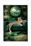 Mosso Green Themed Disco Ball and Cheetah Pattern Woven Base Modern Decorative Carpet Mosso2153