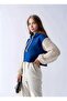 Women's Sleeves Knitted Knitwear Super Stylish Design Oversize Crop Boy Cobalt Blue Sweatshirt - 2