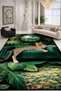 Mosso Green Themed Disco Ball and Cheetah Pattern Woven Base Modern Decorative Carpet Mosso2153 - 2