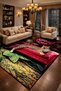 Mosso Multi-Colored Disco Ball and Cheetah Pattern Woven Base Modern Decorative Carpet Mosso2151 - 2