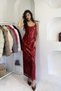 Strappy Sequin Long Dress - Red Red - 2
