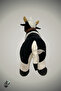 Cute Black and White Bell Plush Cow Toy – Soft Textured, with Bell - 5