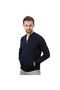 Men's Cotton - Acrylic Texture Stitch Mock Neck Raglan Cardigan - 6