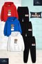 Children's Unisex Pandas on Top of Each Other Printed 3-Piece Set with Hoodie and Sweatpants