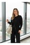 Silver Metal Buttoned Sleeve and Waist Detailed Knitwear Set - Wide Leg Cool Two-Piece Set - 3