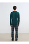 Navy Blue Standard Fit Bear Teddy Printed Men's Pajama Set - 4