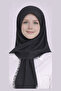 Anthracite Flamed Cotton Writing Scarf, Plain Flamed Scarf, Cotton Flamed Scarf - 3