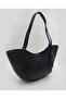 Women's Faux Leather Shoulder Bag with 3 Compartments, Large Size, Stylish Design Black Shoulder Bag - 6