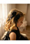 Handmade Black Tulle and Ribbon Bow Buckle - 2