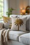Palm Tree Pattern Linen Embroidery Look Digital Printed Mink Beige Colored Modern Patterned 2-Piece Throw Pillow Cover - 2