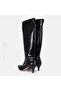 Large size women's boots 41-42-43-44-black shiny - 3