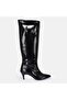 Large size women's boots 41-42-43-44-black shiny - 6