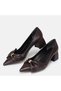 Large size women's stiletto thick heel 5.5cm brown - 6