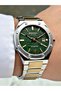 Men's Wristwatch with Calendar Gold-Green Color Sapphire Glass Steel Band Steel Case 1212Mr - 4