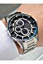 Functional Silver-Navy Color Steel Band Steel Case Men's Wristwatch 1336.03Mr