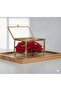 Framed Glass Ring Box - Jewelry Box (15X10X8 cm) - Gold Color - 4