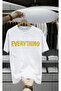 Unisex Oversized Printed Cotton Crew Neck Short Sleeve White T-Shirt Everything