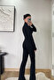 مجموعة كومبو الأساسية باللون الأسود مكونة من قصة ضيقة قطع بسحاب واسع الأرجل للبيلاتس واليوجا - 7