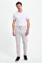 Men's Slim Fit Cotton Tie Waist Side Pockets Folded Leg Jogger Gray Trousers - 4