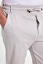 Men's Slim Fit Cotton Tie Waist Side Pockets Folded Leg Jogger Gray Trousers - 5