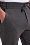 Men's Slim Fit Cotton Tie Waist Side Pockets Folded Leg Jogger Gray Trousers - 4