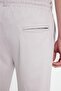Men's Slim Fit Cotton Tie Waist Side Pockets Folded Leg Jogger Gray Trousers - 3