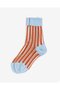 Women's Japanese Korean Style Transparent Socks Orange Striped - 3