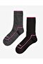 Women's Wool 2-Piece Sports Socks Smoked Black