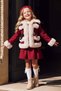 Girl's Burgundy Coat with Fur Trim and Double Belt Detail Skirt - 3
