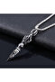 Silver 1pc Men Rock Punk Tibetan Buddhist Protection Necklaces Vajra Dagger Amulet Pendant - 2