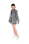 Women Distressed Acid Wash Denim Shacket in Grey - 4