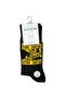 Men's Caution Patterned Corded Fabric Socks Black - 2