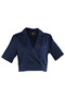 Women Navy Short Sleeved Cropped Blazer Jacket - 5