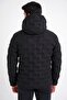Men's Slim Fit Hooded Goose down Black Inflatable Coat with Side Pockets Mt 177 - 8