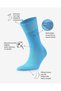 Turquoise Colored Plain Mercerized Socks - 2