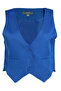 Blue Solid Button Down Vest - 5
