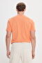 Men's Orange Slim Fit Slim Fit Cotton Crew Neck T-Shirt - 5