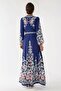 Printed Long Sleeve Belted Maxi Dress - 3