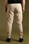 Men's Beige Parachute Fabric Sweatpants |   Sports Model with Elastic Cuffs, Zipper and Back Pocket - 6